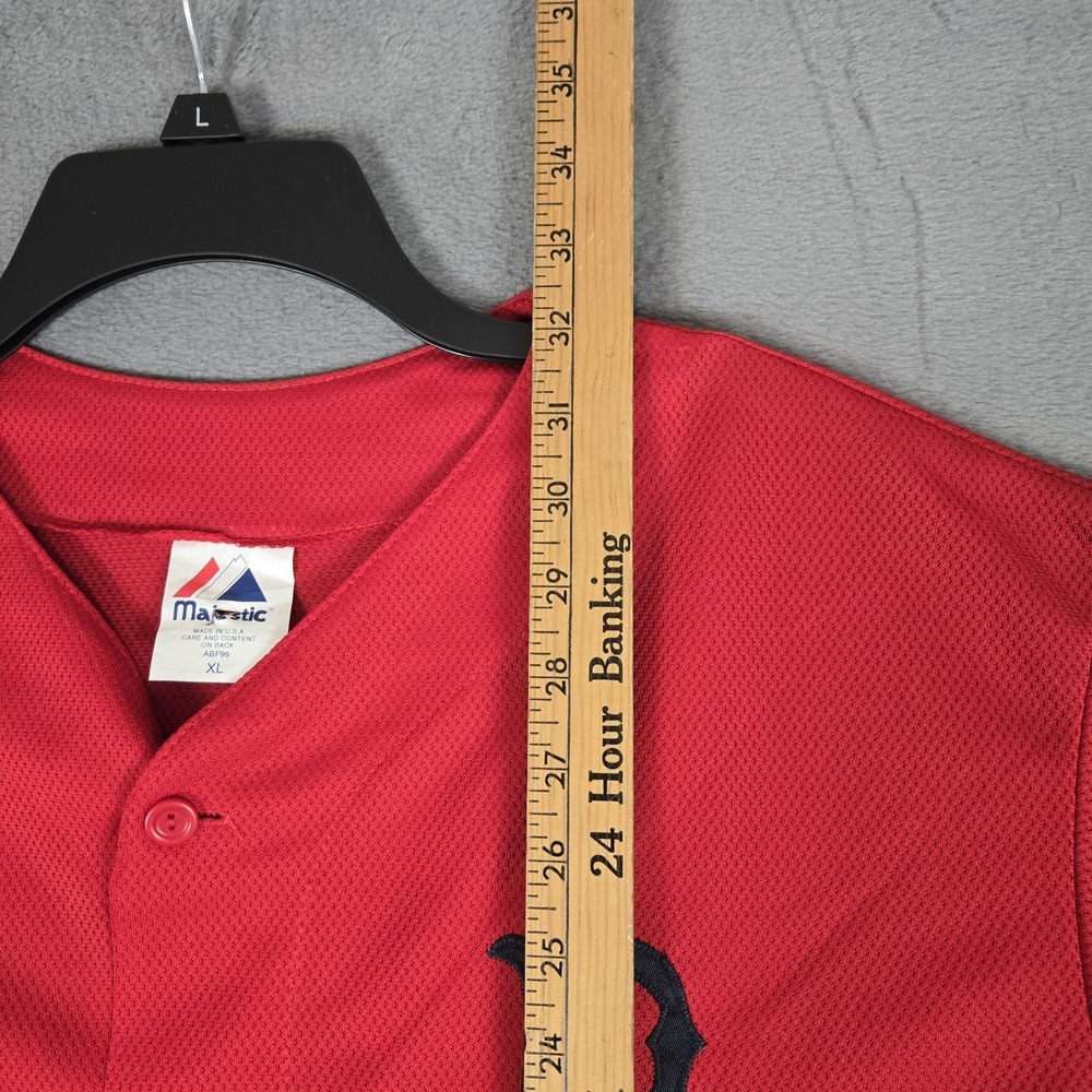 VTG Majestic Boston Red Sox Jersey Mens XL USA Made Stitched Logo Red MLB 90s - Picture 7 of 8